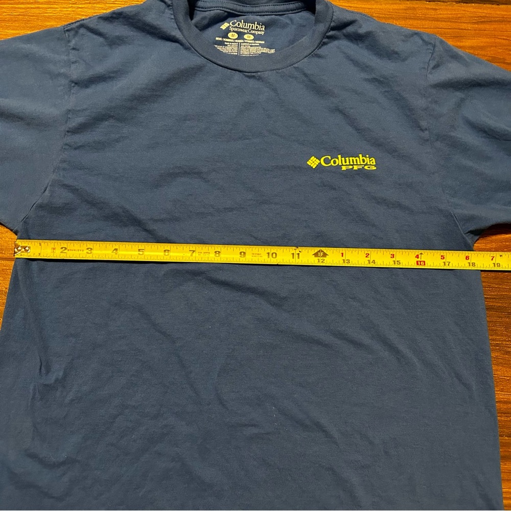 Columbia PFG Men’s Short Sleeve Fishing Shirt Medium Blue 100% Cotton - Picture 6 of 6